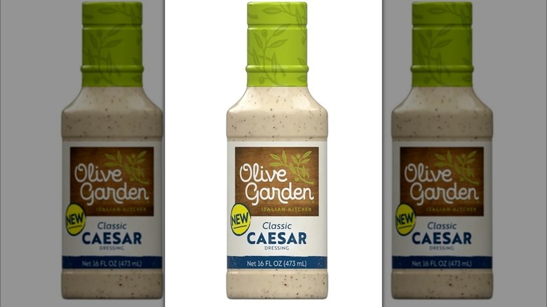 bottle of Olive Garden Caesar dressing