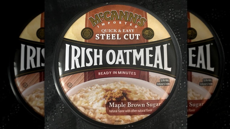 Bird's eye view of McCann's Maple Brown Sugar Oatmeal