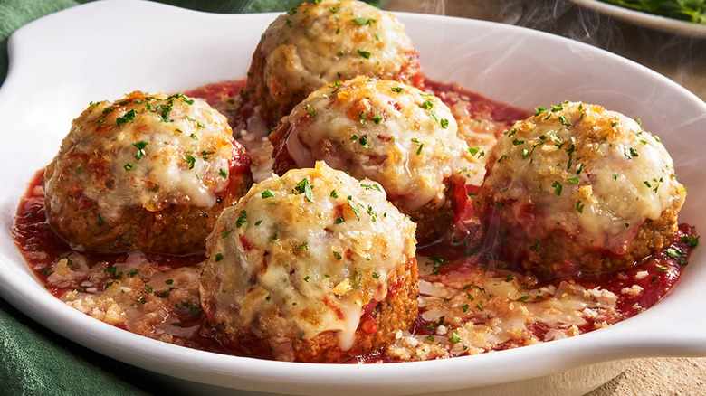 bowl of meatballs parmigiana