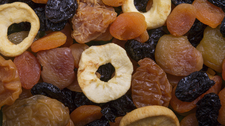 Variety of dried fruit