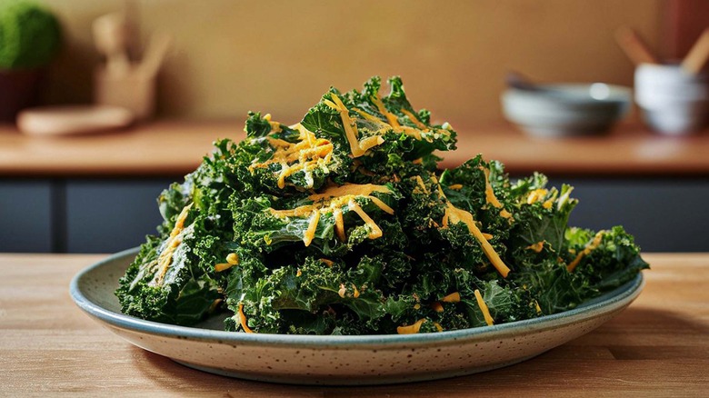 Kale chips on a plate