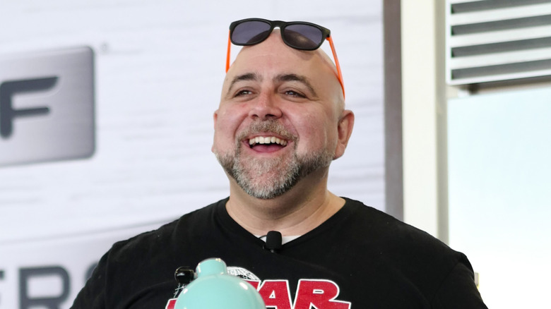 Duff Goldman presenting on culinary stage