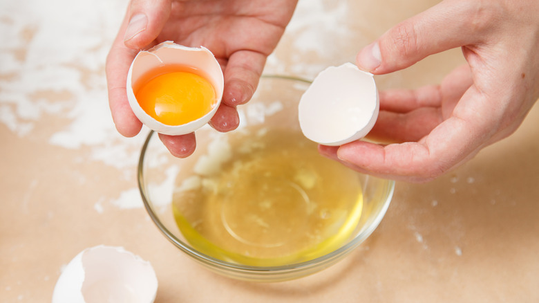 Dividing egg whites and yolks