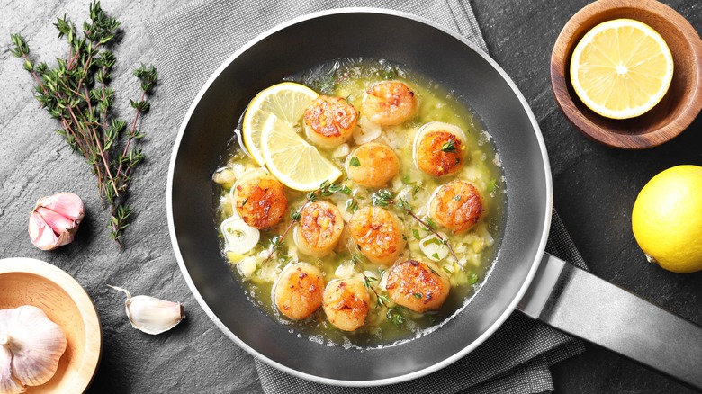 scallops in a butter sauce