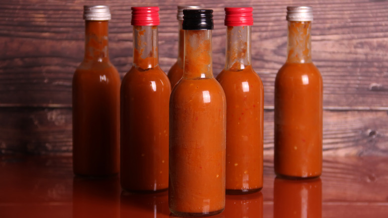 bottles of hot sauce