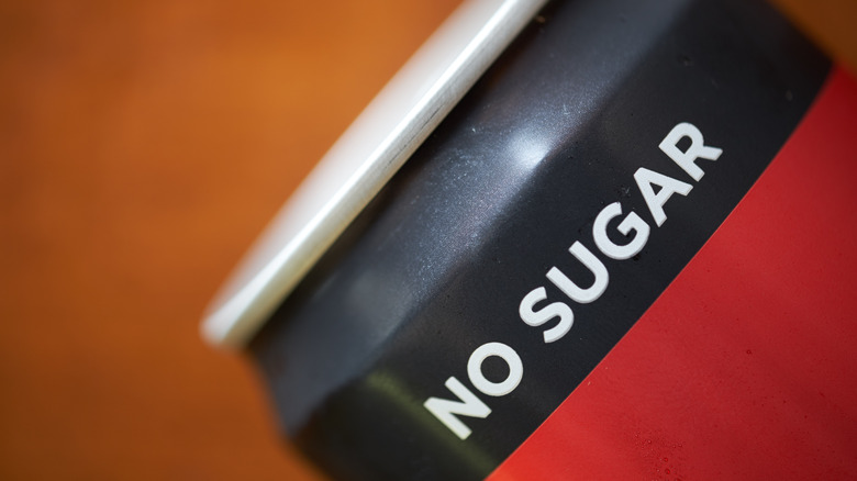 Drink can labeled no sugar