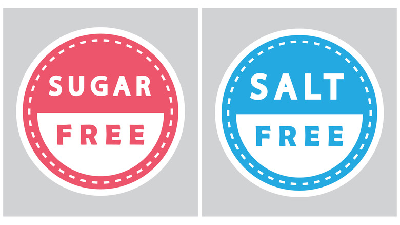 Salt-free and sugar-free labels