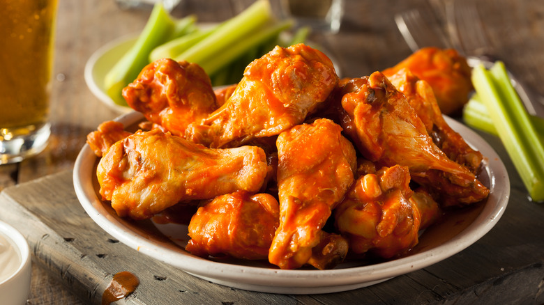 buffalo wings on a plate