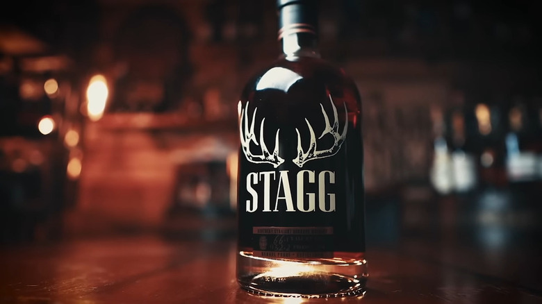 close up of Stagg bottle