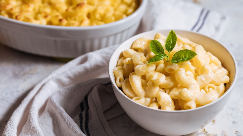 bowl of homemade mac and cheese