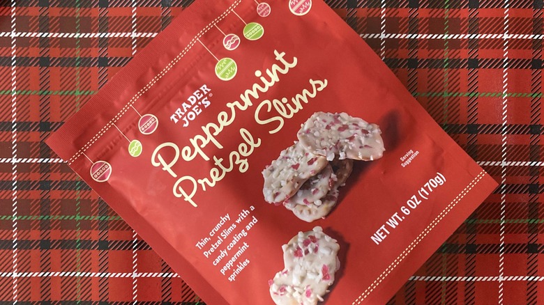 Trader Joe's Peppermint Pretzel Slims on table