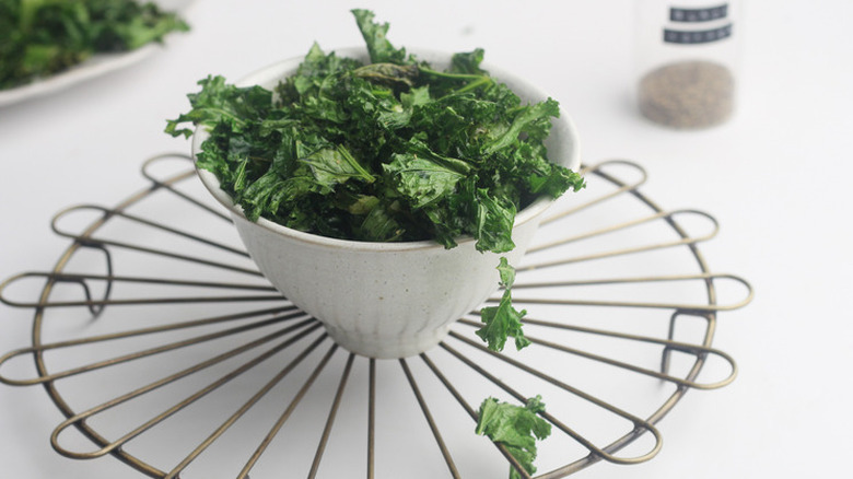 bowl of kale chips