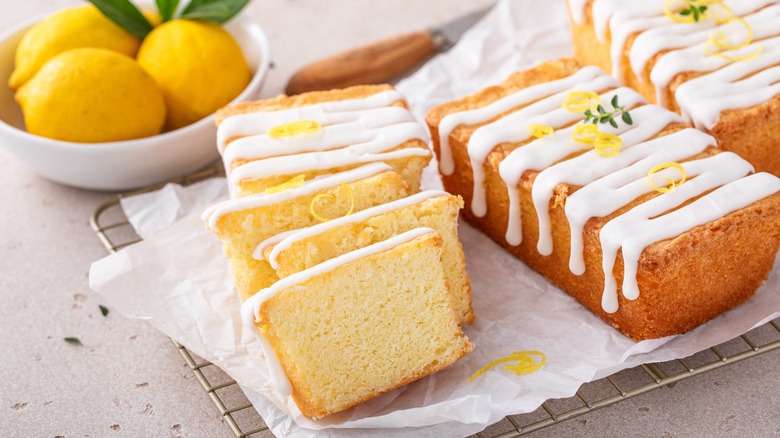 Sliced lemon cake