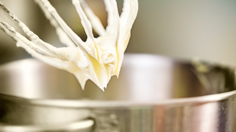 Whisk attachment with creamed butter and sugar