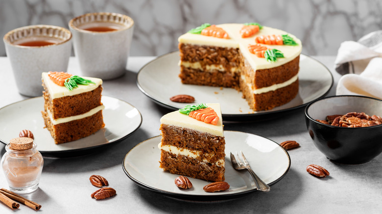 Slices of carrot cake