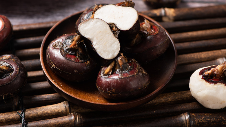 Water chestnuts in bowl