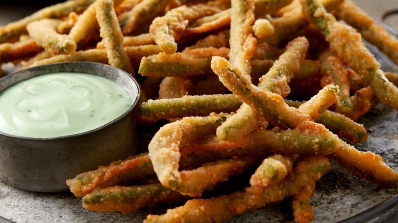 green bean fries and dip
