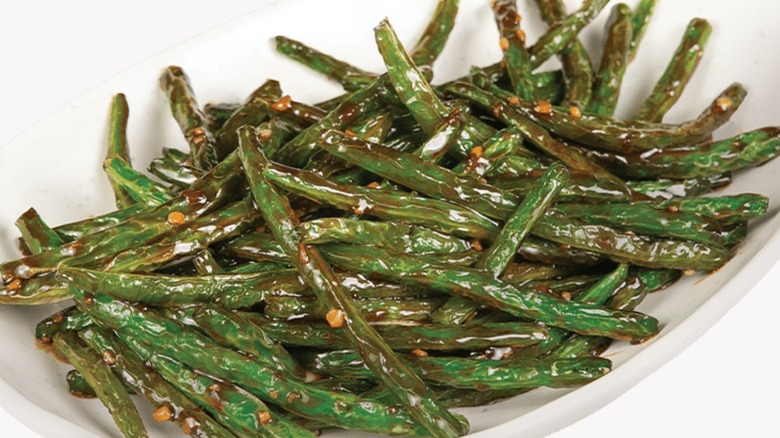 dish of wok-cooked green beans