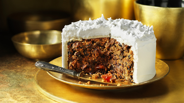 Christmas cake on a plate