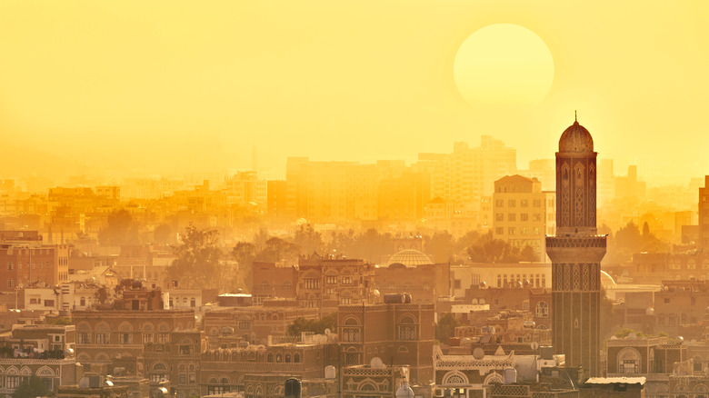 Sun over capital of Yemen