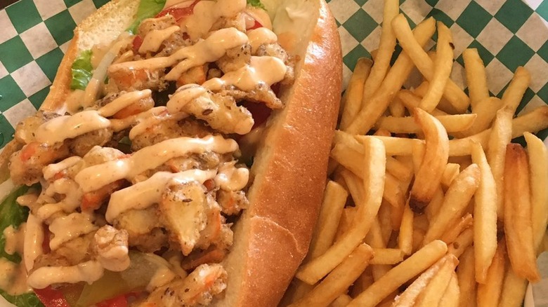 vegan po boy and fries