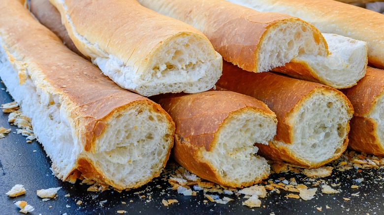 Po'boy French bread halved 