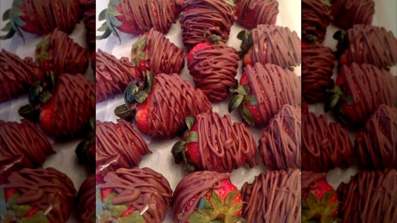 Rum-soaked chocolate-covered strawberries