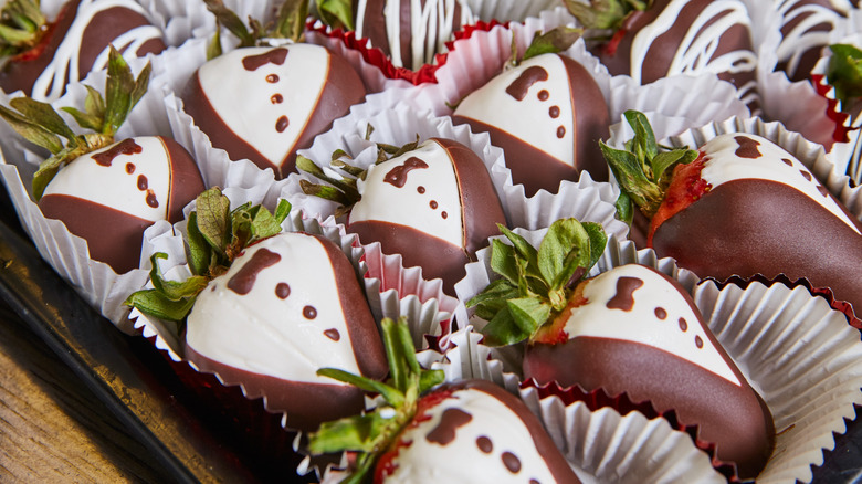 Tuxedo-style chocolate-dipped strawberries