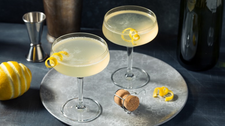 Two French 75 cocktails