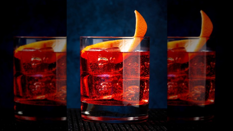 Negroni on dark background