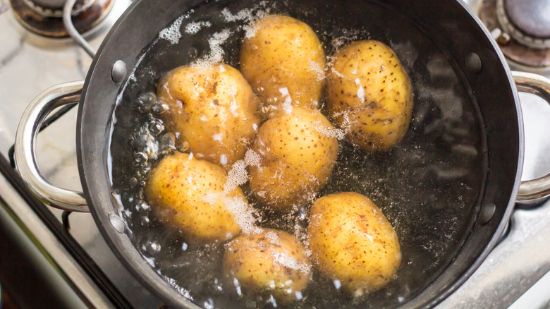 cooking whole unpeeled potatoes