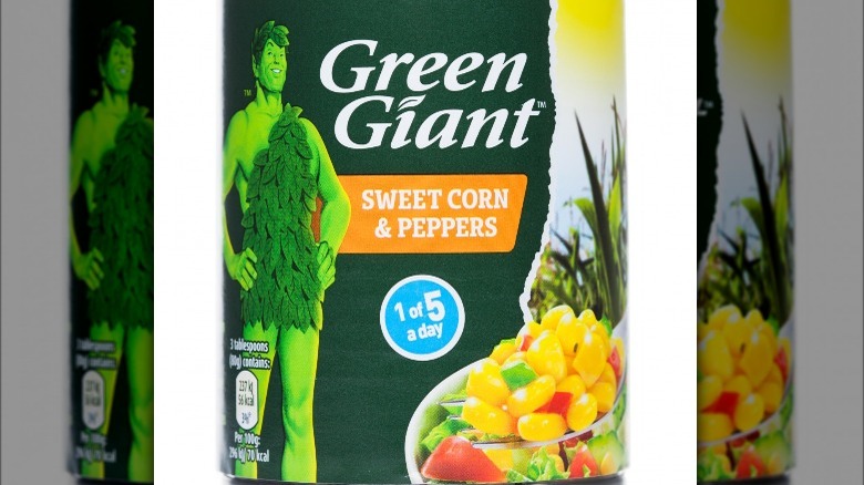 Green Giant vegetable can on white