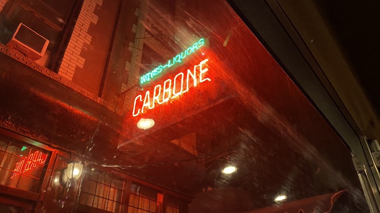 Carbone neon sign exterior