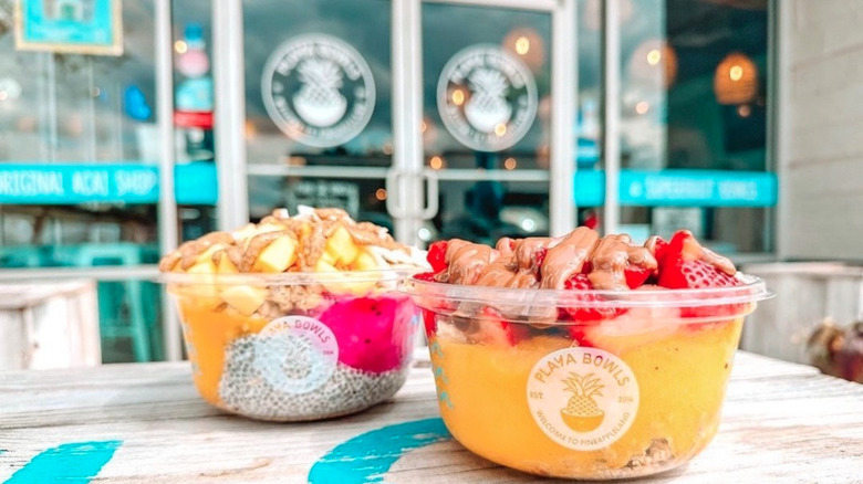 two Playa bowls with fruit 