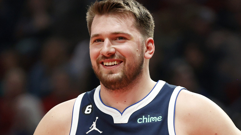 Luka Doncic in basketball jersey