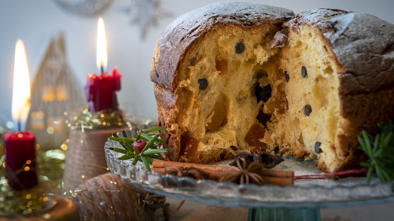 christmas fruit cake on table