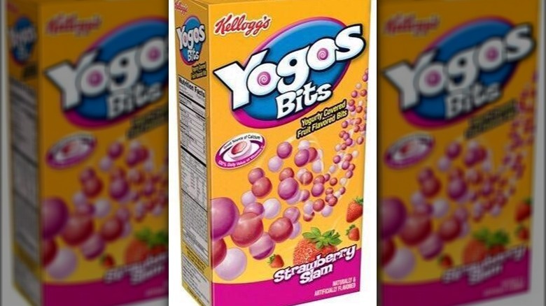 Orange box of Yogos Bits fruit snacks