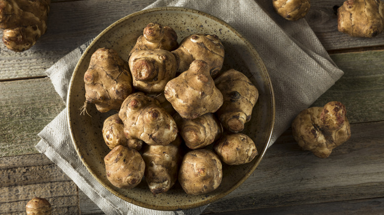 Sunchokes on a plate