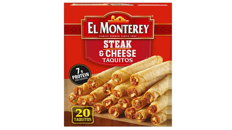 steak and cheese taquitos box