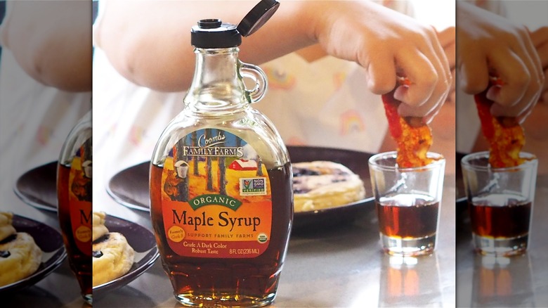 Kitchen table with maple syrup