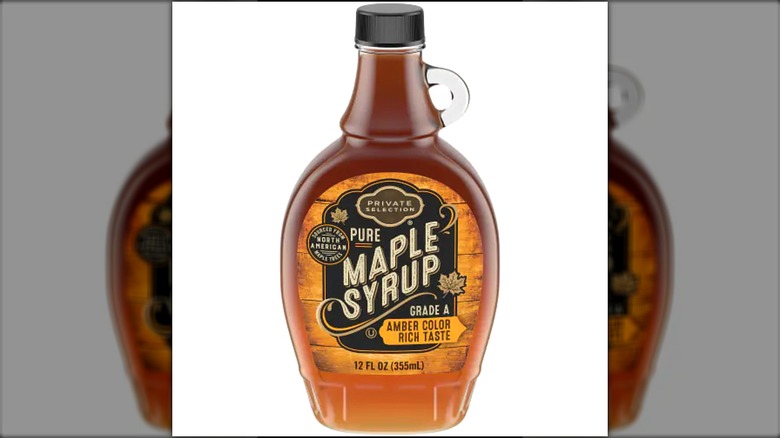 Grocery store maple syrup bottle