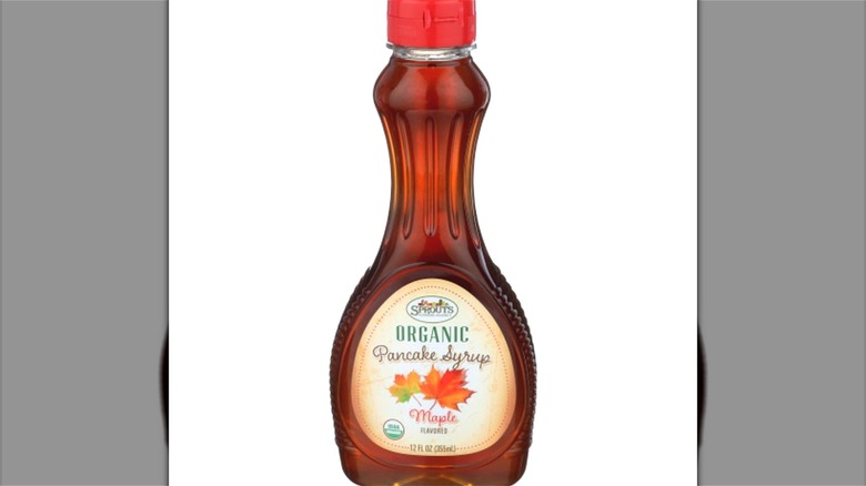 Grocery store maple syrup container