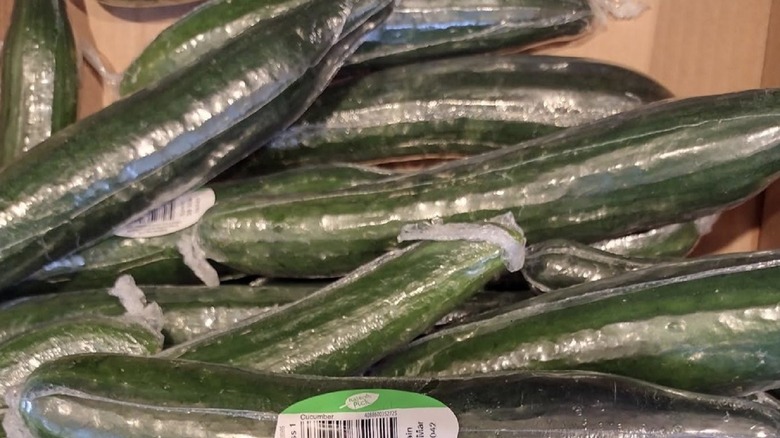 English Seedless Cucumbers with other Aldi groceries