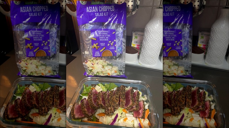 Little Salad Bar Asian Chopped Salad Kit with grilled Ahi tuna