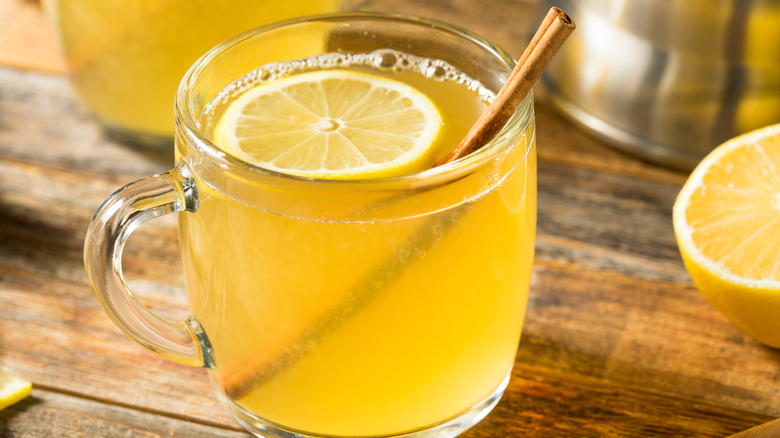Hot toddy in a glass
