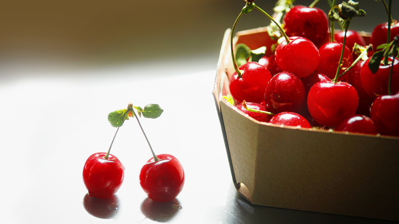 punnet of sour cherries