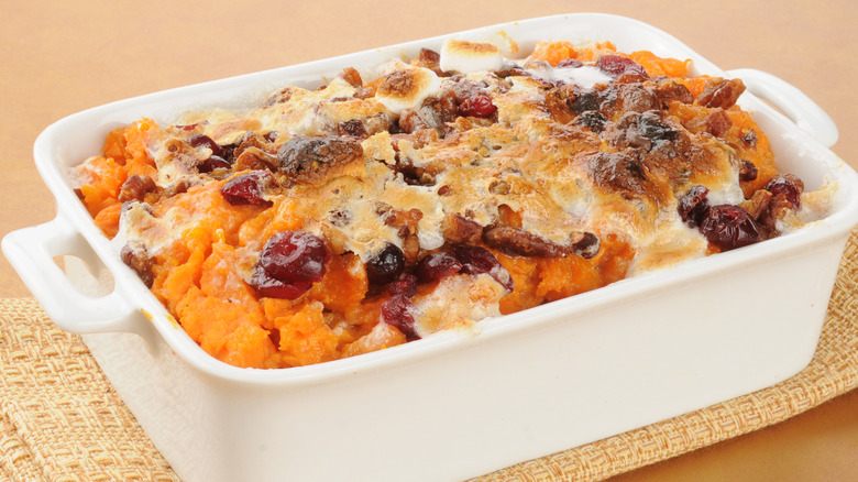 Sweet potato casserole with cranberries