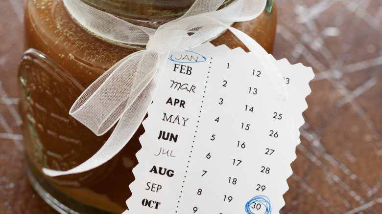 Jar with card and date