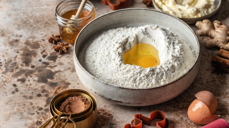 Gingerbread ingredients on a counter