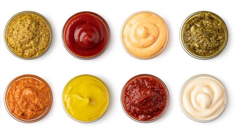 array of dipping sauces